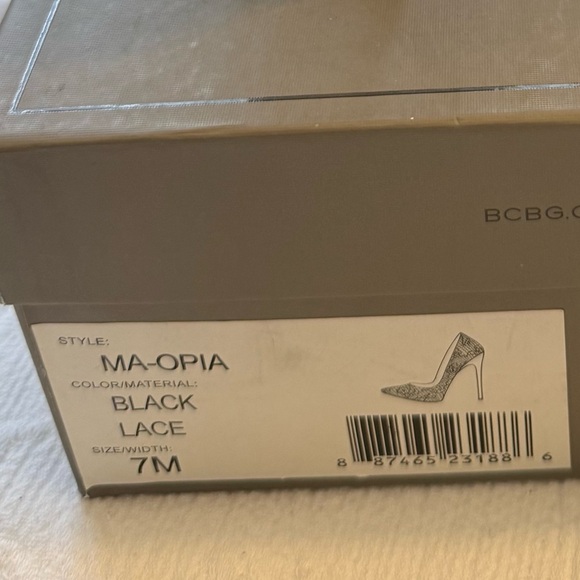 BCBGMaxAzria Black Lace Heels. Style MA-OPIA. - Picture 5 of 11